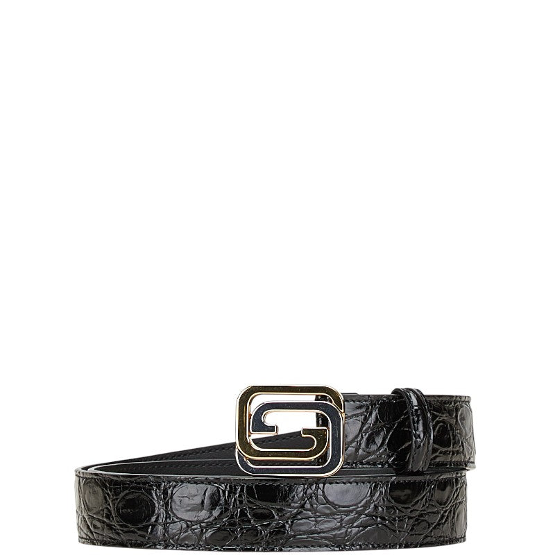 グッチ 型押し ベルト サイズ：90/36 715604 ブラック レザー メンズ GUCCI 【中古】