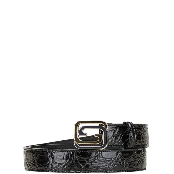 グッチ 型押し ベルト サイズ：90/36 715604 ブラック レザー メンズ GUCCI 【中古】