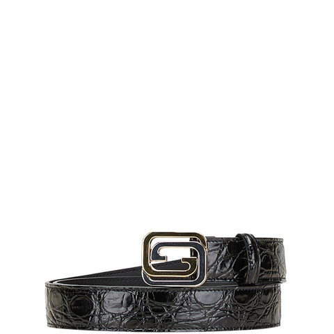 グッチ 型押し ベルト サイズ：90/36 715604 ブラック レザー メンズ GUCCI 【中古】