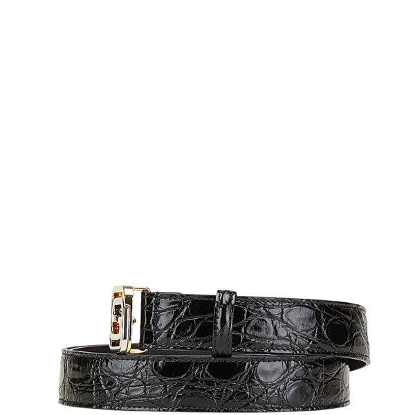 グッチ 型押し ベルト サイズ：90/36 715604 ブラック レザー メンズ GUCCI 【中古】