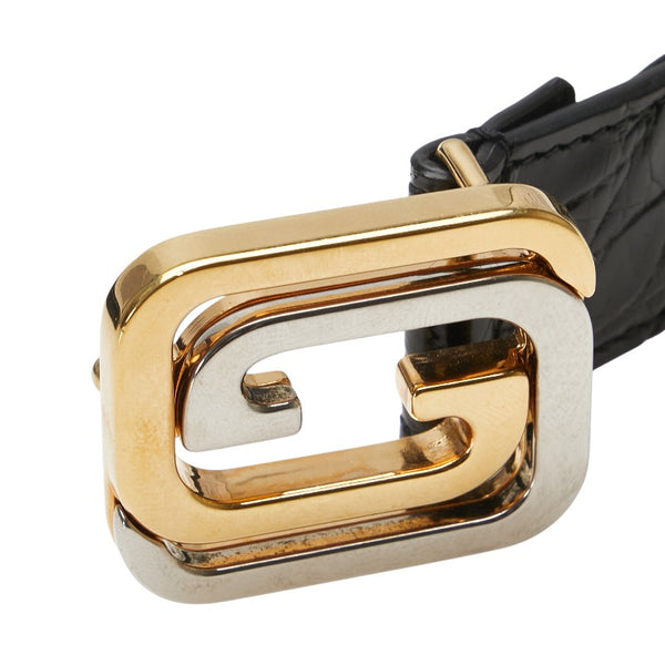 グッチ 型押し ベルト サイズ：90/36 715604 ブラック レザー メンズ GUCCI 【中古】