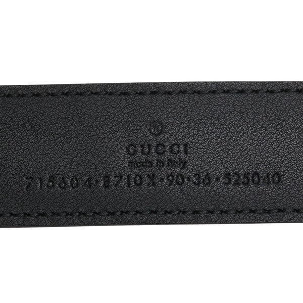グッチ 型押し ベルト サイズ：90/36 715604 ブラック レザー メンズ GUCCI 【中古】
