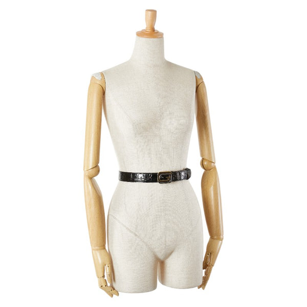 グッチ 型押し ベルト サイズ：90/36 715604 ブラック レザー メンズ GUCCI 【中古】