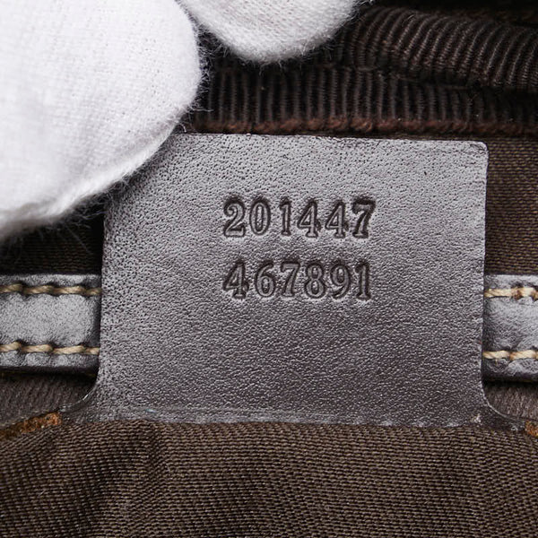 グッチ GGスプリーム 斜め掛け ショルダーバッグ 201447 ベージュ ブラウン PVC レザー レディース GUCCI 【中古】