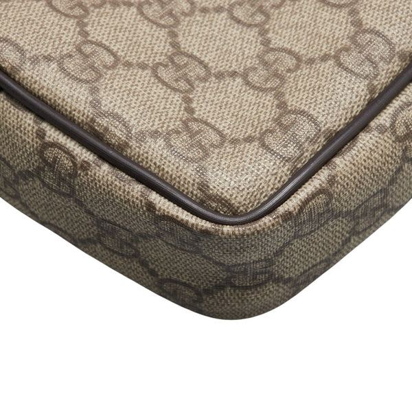 グッチ GGスプリーム 斜め掛け ショルダーバッグ 201447 ベージュ ブラウン PVC レザー レディース GUCCI 【中古】