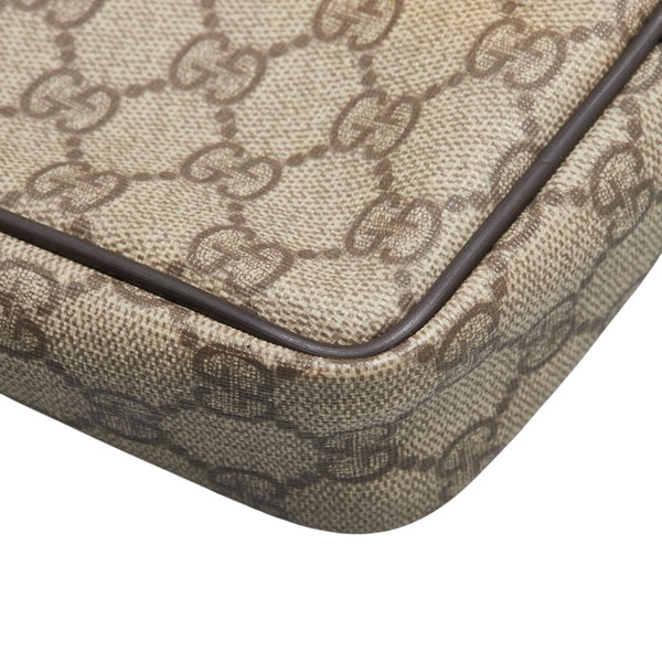 グッチ GGスプリーム 斜め掛け ショルダーバッグ 201447 ベージュ ブラウン PVC レザー レディース GUCCI 【中古】