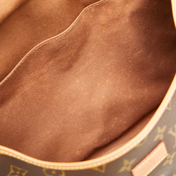 ルイ ヴィトン モノグラム ソミュール35 斜め掛け ショルダーバッグ M42254 ブラウン PVC レザー レディース LOUIS VUITTON 【中古】