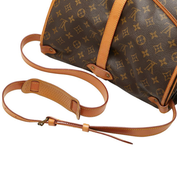 ルイ ヴィトン モノグラム ソミュール35 斜め掛け ショルダーバッグ M42254 ブラウン PVC レザー レディース LOUIS VUITTON 【中古】