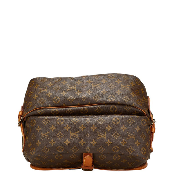 ルイ ヴィトン モノグラム ソミュール35 斜め掛け ショルダーバッグ M42254 ブラウン PVC レザー レディース LOUIS VUITTON 【中古】