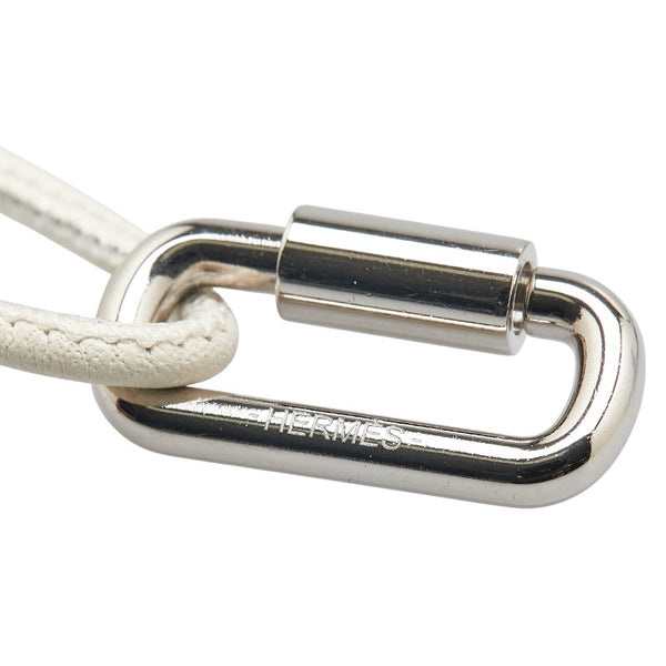 エルメス キュリオジテ ネックレス ホワイト ブラウン シルバー ヴォースイフト リザード レディース HERMES 【中古】
