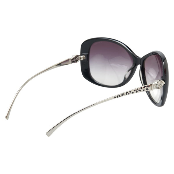 カルティエ パンテール サングラス ブラック シルバー プラスチック メタル レディース CARTIER 【中古】