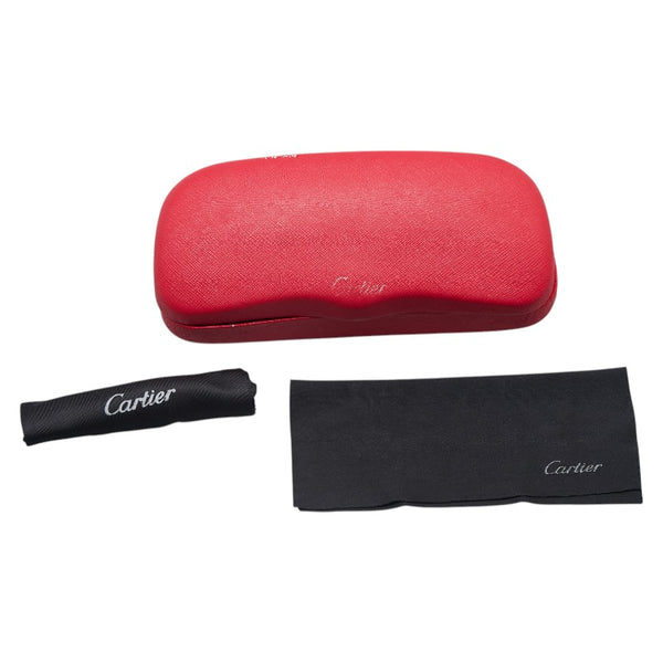 カルティエ パンテール サングラス ブラック シルバー プラスチック メタル レディース CARTIER 【中古】