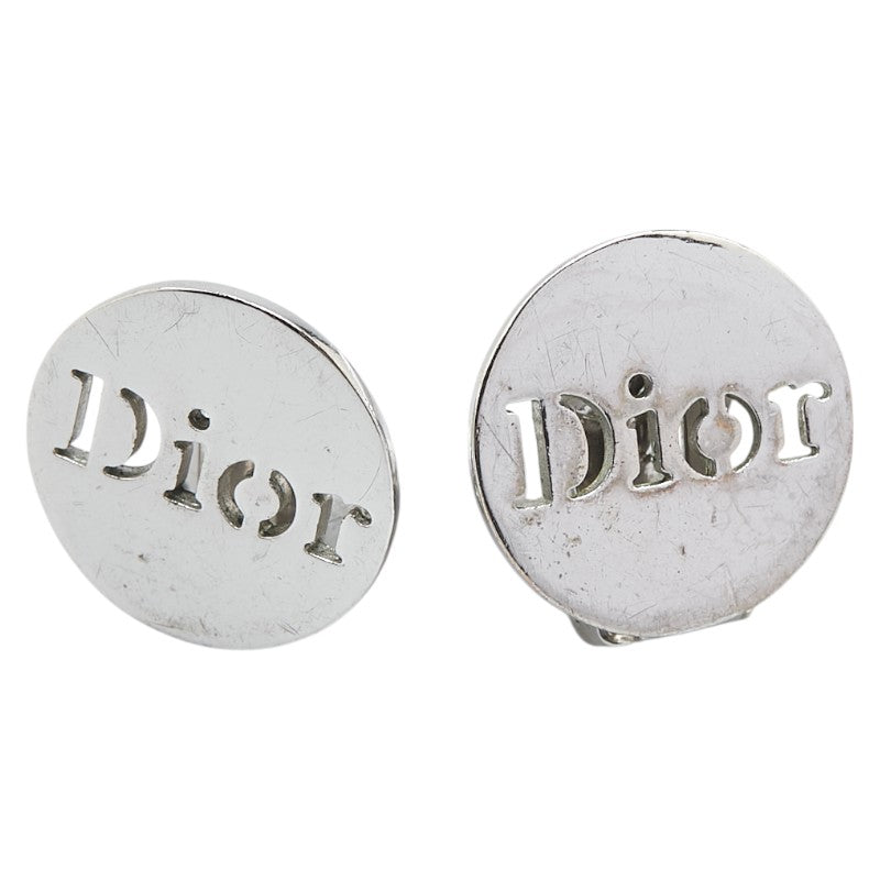 ディオール ロゴ ラウンド イヤリング シルバー メタル レディース Dior 【中古】