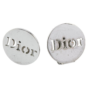 ディオール ロゴ ラウンド イヤリング シルバー メタル レディース Dior 【中古】