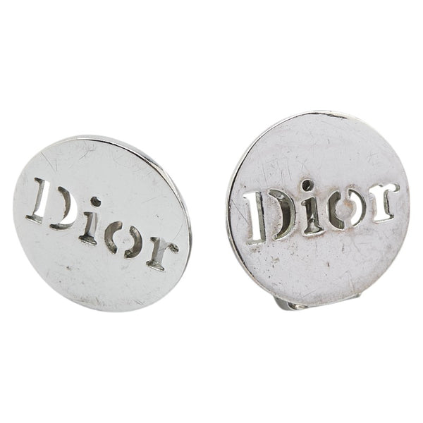 ディオール ロゴ ラウンド イヤリング シルバー メタル レディース Dior 【中古】