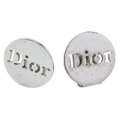 ディオール ロゴ ラウンド イヤリング シルバー メタル レディース Dior 【中古】