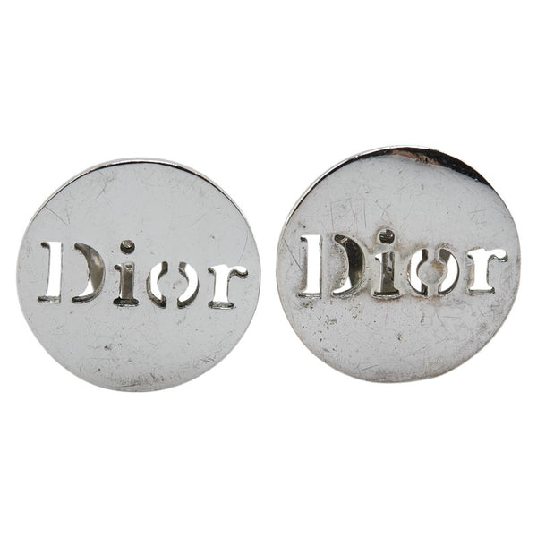 ディオール ロゴ ラウンド イヤリング シルバー メタル レディース Dior 【中古】