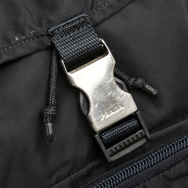 プラダ 三角ロゴプレート ミニ リュック バックパック ブラック ナイロン レディース PRADA 【中古】