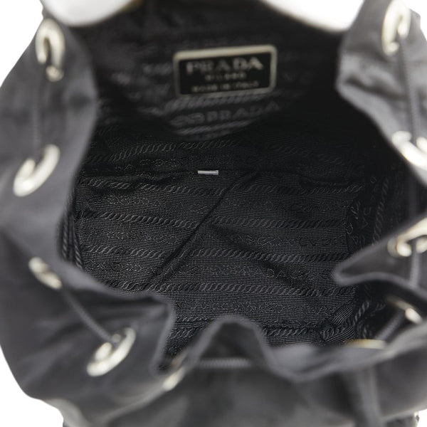 プラダ 三角ロゴプレート ミニ リュック バックパック ブラック ナイロン レディース PRADA 【中古】