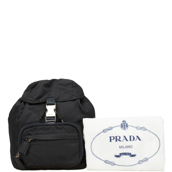 プラダ 三角ロゴプレート ミニ リュック バックパック ブラック ナイロン レディース PRADA 【中古】