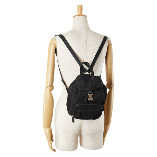 プラダ 三角ロゴプレート ミニ リュック バックパック ブラック ナイロン レディース PRADA 【中古】