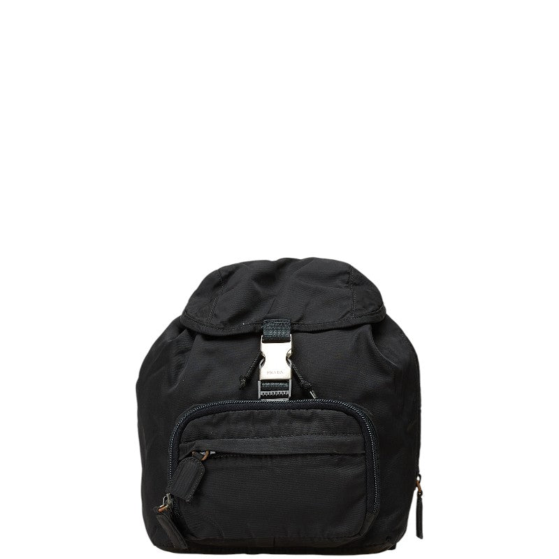 プラダ 三角ロゴプレート ミニ リュック バックパック ブラック ナイロン レディース PRADA 【中古】