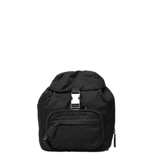 プラダ 三角ロゴプレート ミニ リュック バックパック ブラック ナイロン レディース PRADA 【中古】