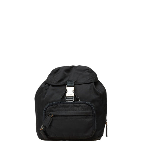 プラダ 三角ロゴプレート ミニ リュック バックパック ブラック ナイロン レディース PRADA 【中古】