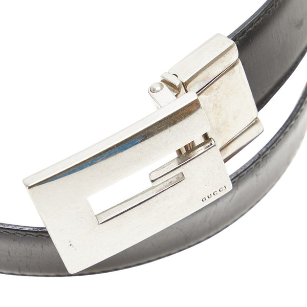 グッチ Gバックル リバーシブル ベルト ブラック ブラウン レザー メンズ GUCCI 【中古】