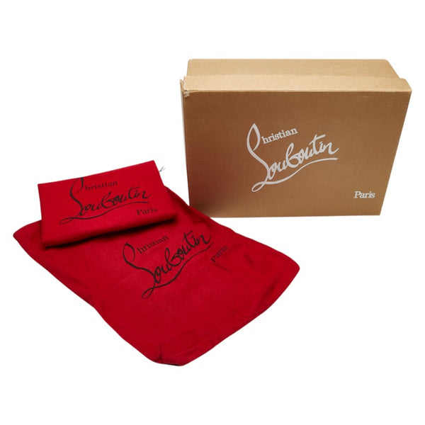 クリスチャンルブタン ピラリヤド スタッズ ウェッジソールサンダル サイズ：34 ゴールド ベージュ レザー グリッターキャンバス レディース Christian Louboutin 【中古】