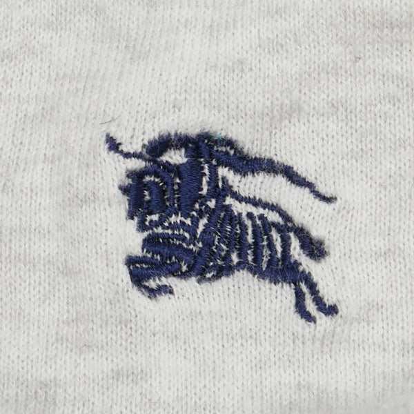 バーバリー ブラックレーベル 刺繍ロゴ カーディガン サイズ：2 グレー コットン メンズ BURBERRY 【中古】