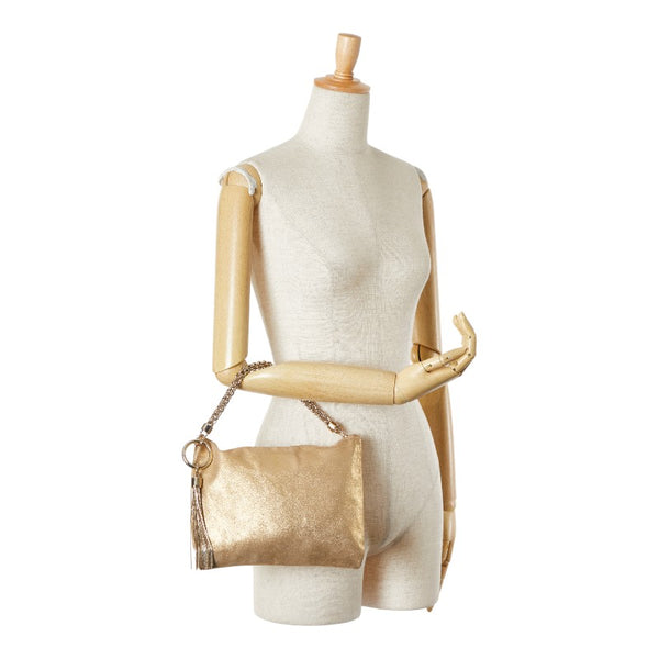 ジミーチュウ タッセル ハンドバッグ ゴールド レザー レディース JIMMY CHOO 【中古】