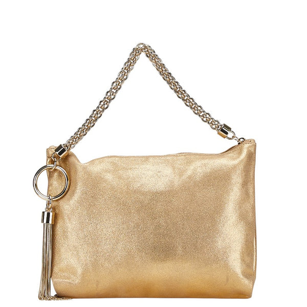 ジミーチュウ タッセル ハンドバッグ ゴールド レザー レディース JIMMY CHOO 【中古】