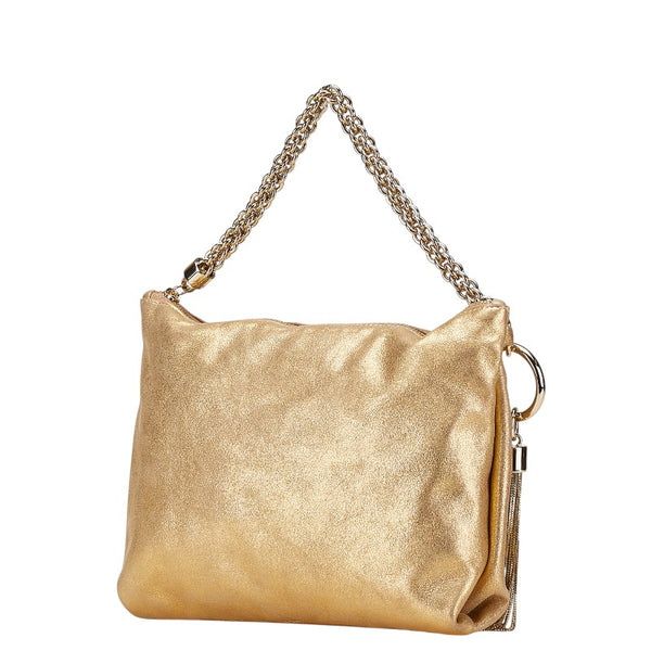 ジミーチュウ タッセル ハンドバッグ ゴールド レザー レディース JIMMY CHOO 【中古】