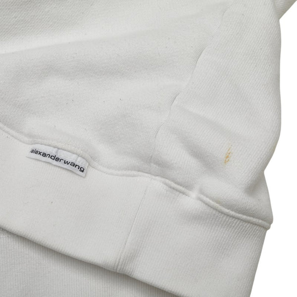 アレキサンダーワン ロゴ スウェット トレーナー サイズ：S ホワイト グレー コットン レディース Alexander Wang 【中古】