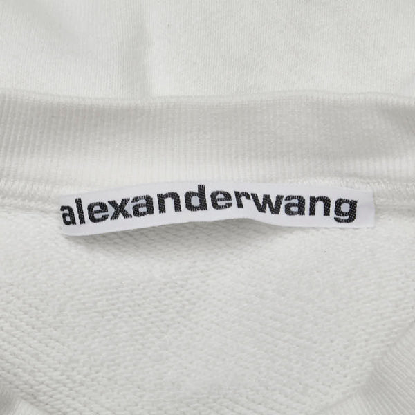 アレキサンダーワン ロゴ スウェット トレーナー サイズ：S ホワイト グレー コットン レディース Alexander Wang 【中古】