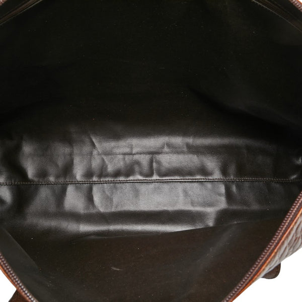 バリー クロコ型押し トートバッグ ハンドバッグ ブラウン レザー レディース BALLY 【中古】
