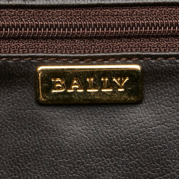 バリー クロコ型押し トートバッグ ハンドバッグ ブラウン レザー レディース BALLY 【中古】