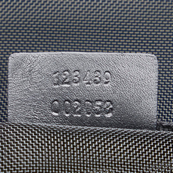 グッチ Gロゴ トートバッグ 123439 ブラック ホワイト キャンバス レディース GUCCI 【中古】