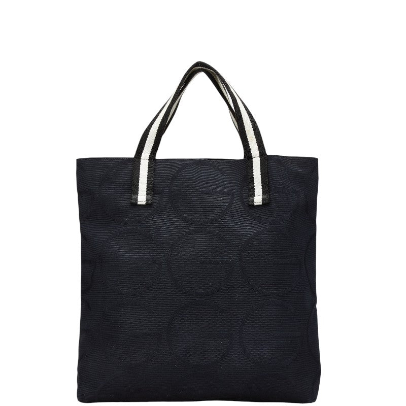 グッチ Gロゴ トートバッグ 123439 ブラック ホワイト キャンバス レディース GUCCI 【中古】