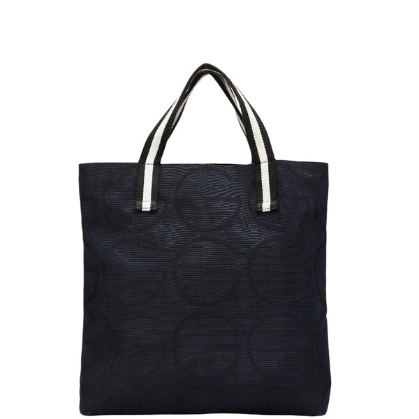 グッチ Gロゴ トートバッグ 123439 ブラック ホワイト キャンバス レディース GUCCI 【中古】