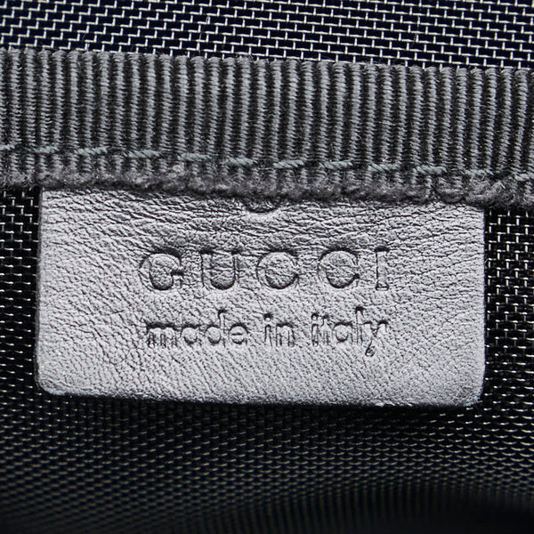 グッチ Gロゴ トートバッグ 123439 ブラック ホワイト キャンバス レディース GUCCI 【中古】