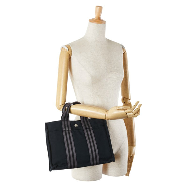 エルメス フールトゥPM トートバッグ ハンドバッグ ブラック キャンバス レディース HERMES 【中古】
