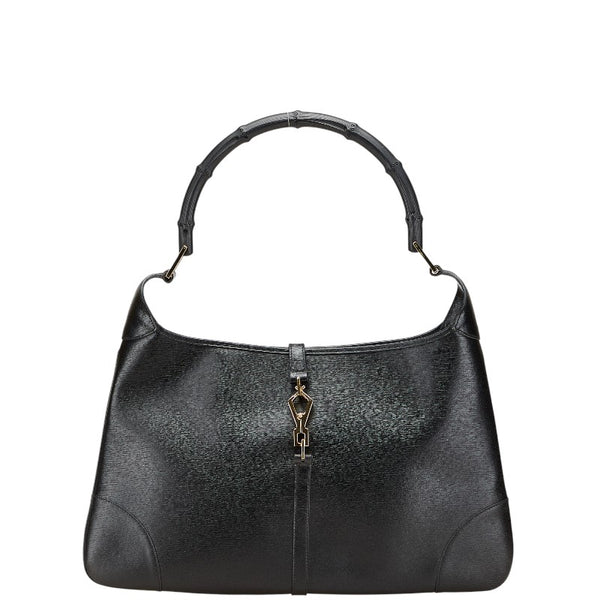 グッチ バンブー ワンショルダーバッグ ハンドバッグ 001 4061 ブラック レザー レディース GUCCI 【中古】