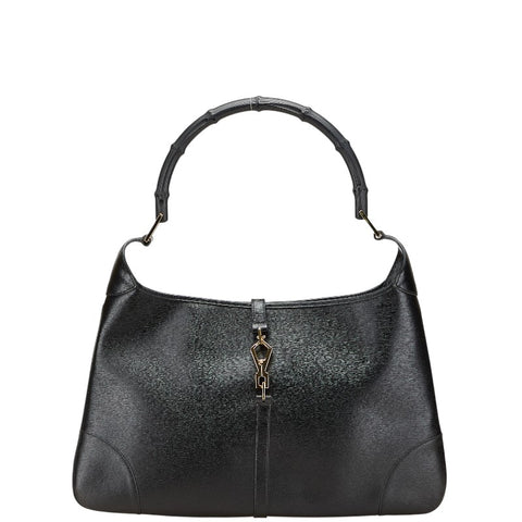 グッチ バンブー ワンショルダーバッグ ハンドバッグ 001 4061 ブラック レザー レディース GUCCI 【中古】