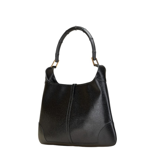 グッチ バンブー ワンショルダーバッグ ハンドバッグ 001 4061 ブラック レザー レディース GUCCI 【中古】