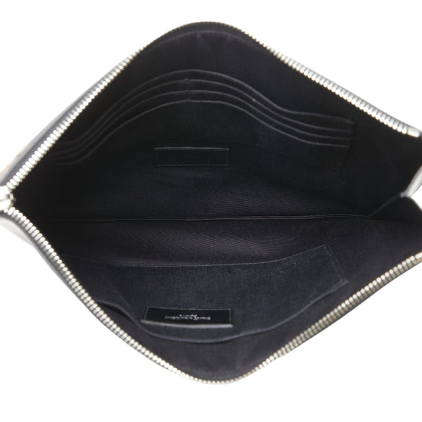 サンローラン スター 星 クラッチバッグ 397295 ブラック レッド レザー レディース SAINT LAURENT 【中古】