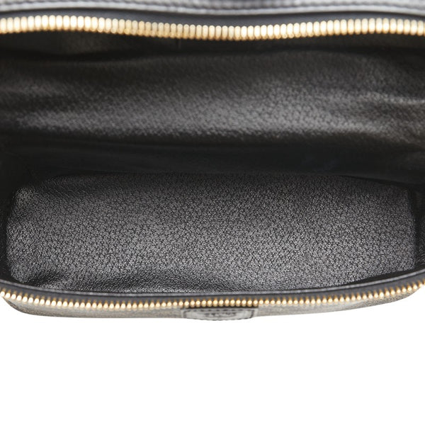 セリーヌ マカダム バニティバッグ ブラック ブラウン PVC レザー レディース CELINE 【中古】