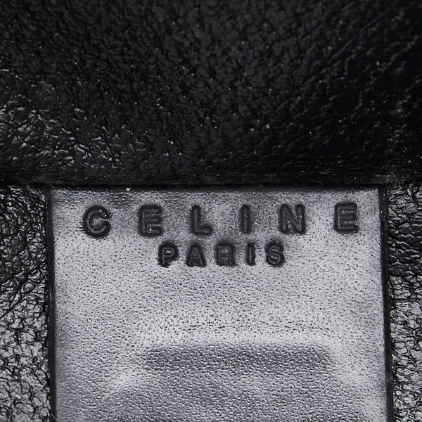 セリーヌ マカダム バニティバッグ ブラック ブラウン PVC レザー レディース CELINE 【中古】