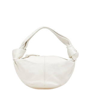 ボッテガヴェネタ ダブルノット ハンドバッグ ホワイト レザー レディース BOTTEGAVENETA 【中古】